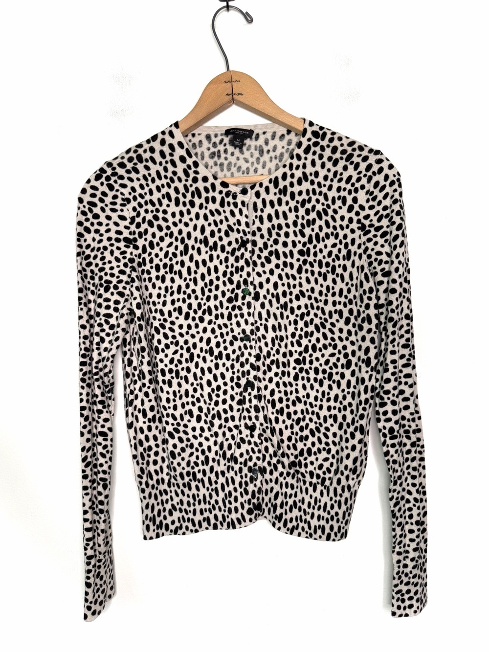 Ann Taylor Animal Print Button Down Cardigan Sweater Size Medium